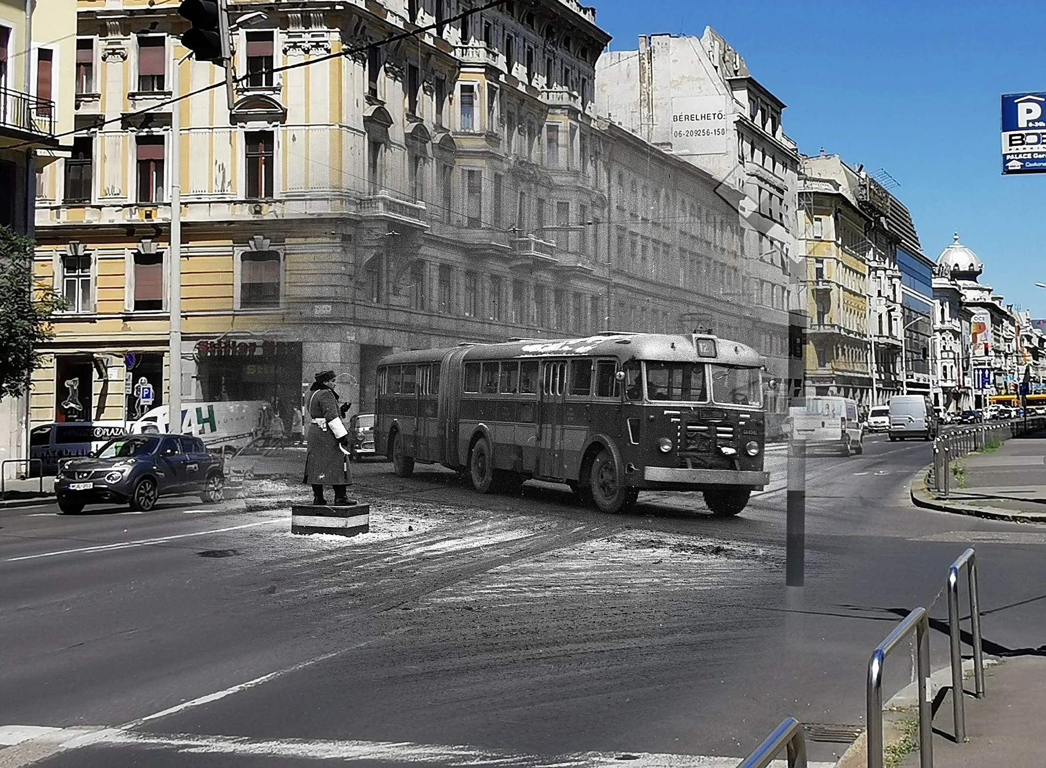 Rákóczi út a Gyulai Pál utcától a Blaha Lujza tér felé nézve, 2021