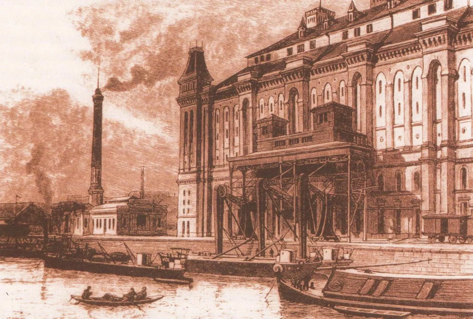 1800-as évek vége táján Csepel rakpart (Közraktár utca), Ferencváros