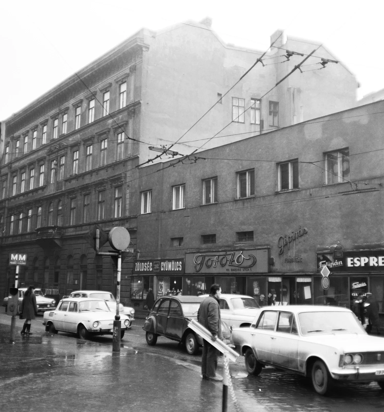 1971, Baross utca a Calvin (Kálvin) tér felől nézve, Józsefváros, Palotanegyed