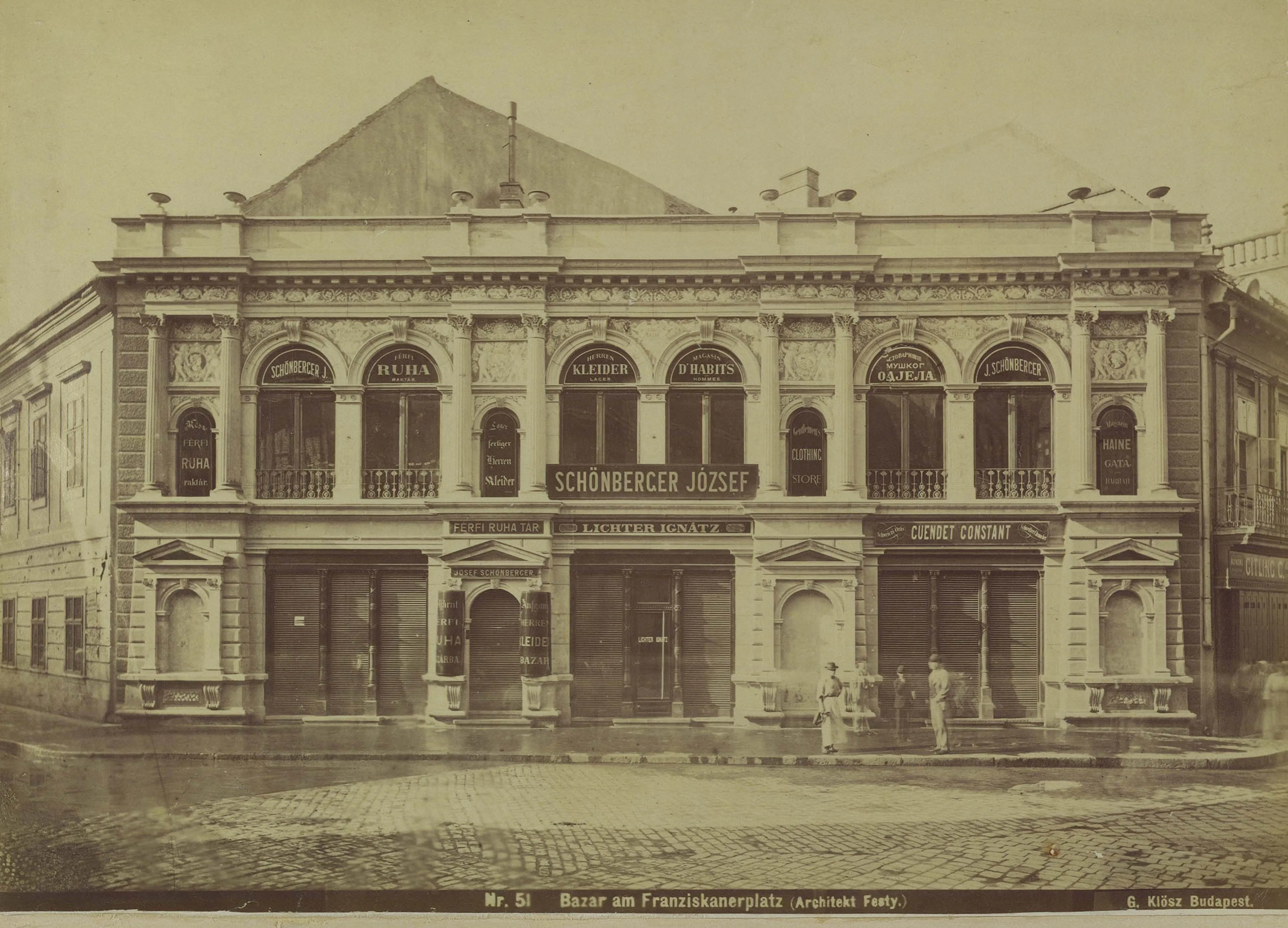 1874 táján, Kígyó tér 3., (Ferenciek tere), Belváros