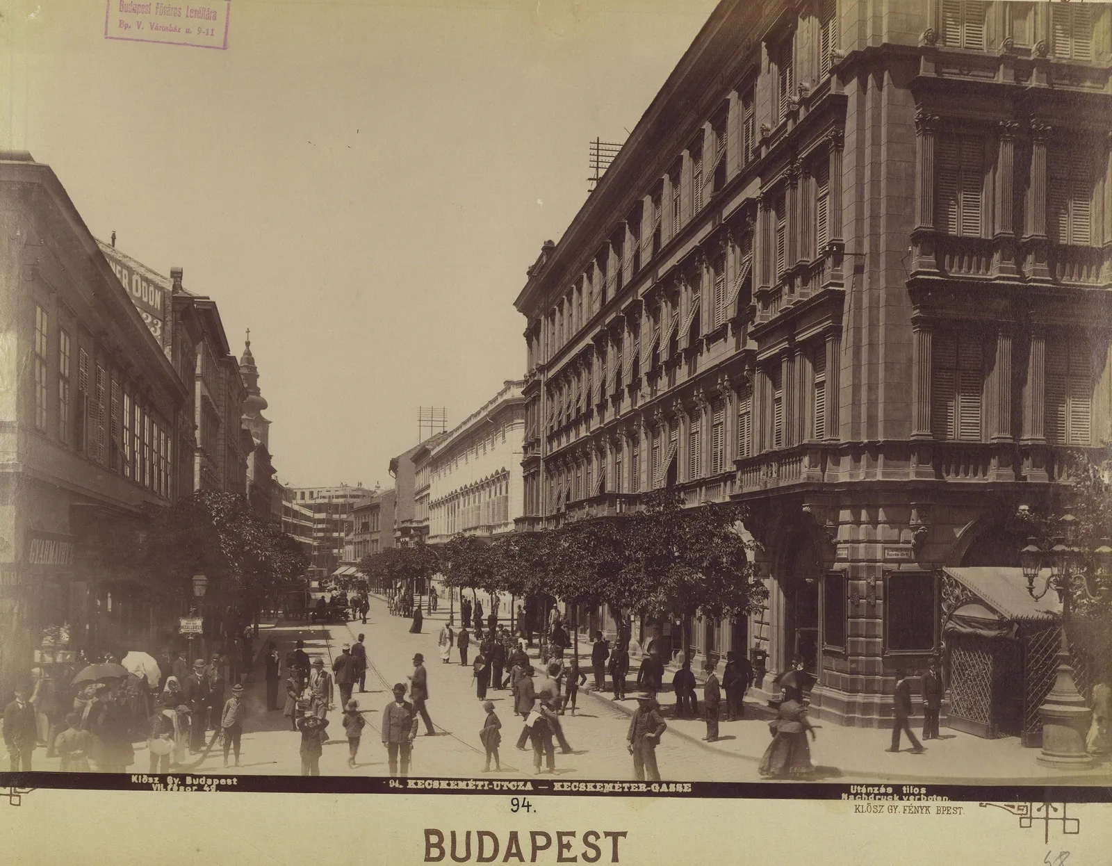 1894-táján, Kecskeméti utca, Belváros